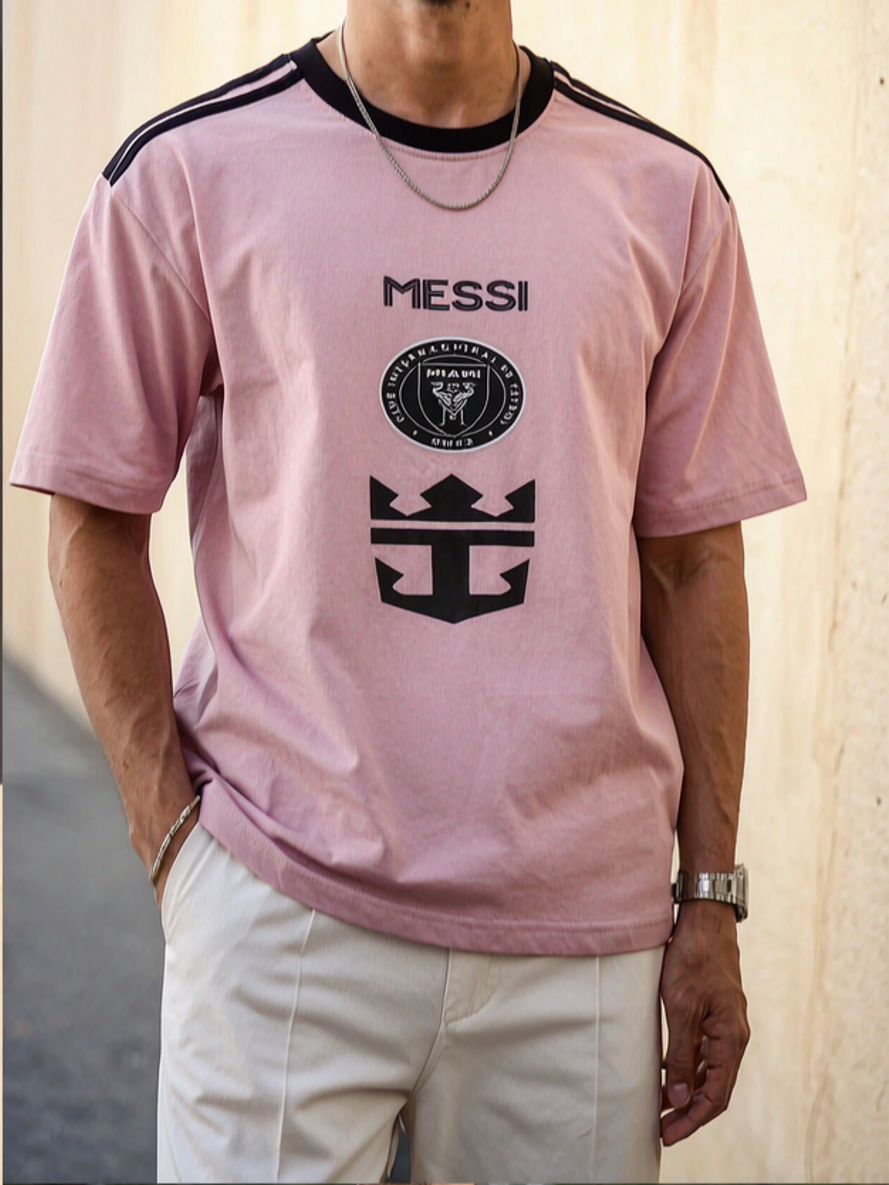 Balluci Messi-Inspired Football Tee — Pale Pink