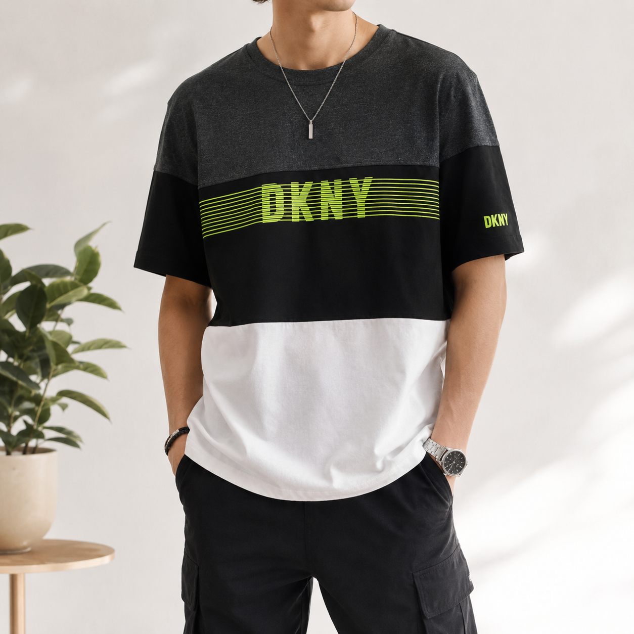 DKNY Colourblock Logo T-Shirt